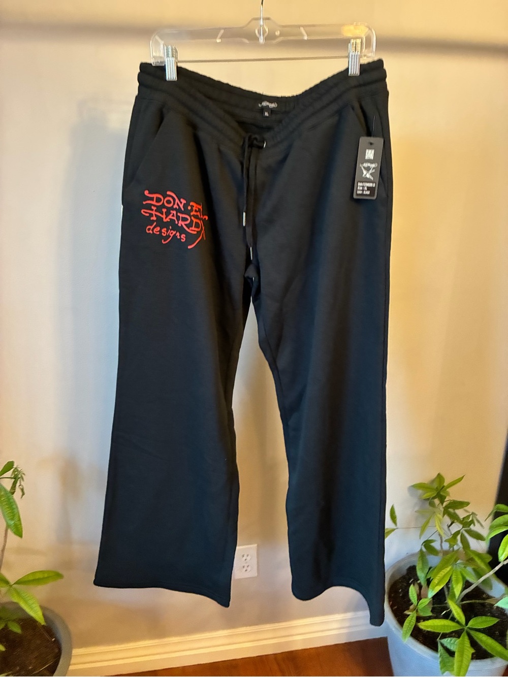 Ed Hardy Black Graphic Sweatpants Joggers Size XL NWT